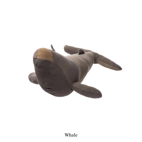 Vintage Fabric Stuffed Animal Whale