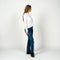 Women's Long Sleeved Relaxed Fit Tee - White