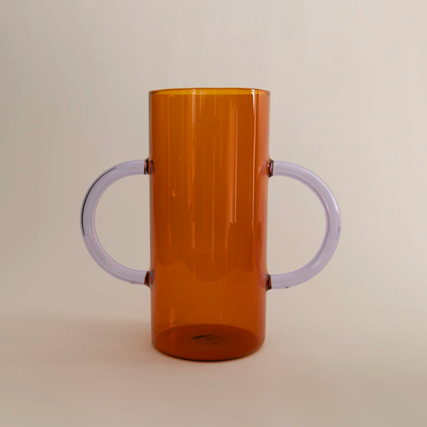 Drake General Store - Sophie Lou Jacobsen Handle Vase - Amber w/ Lilac