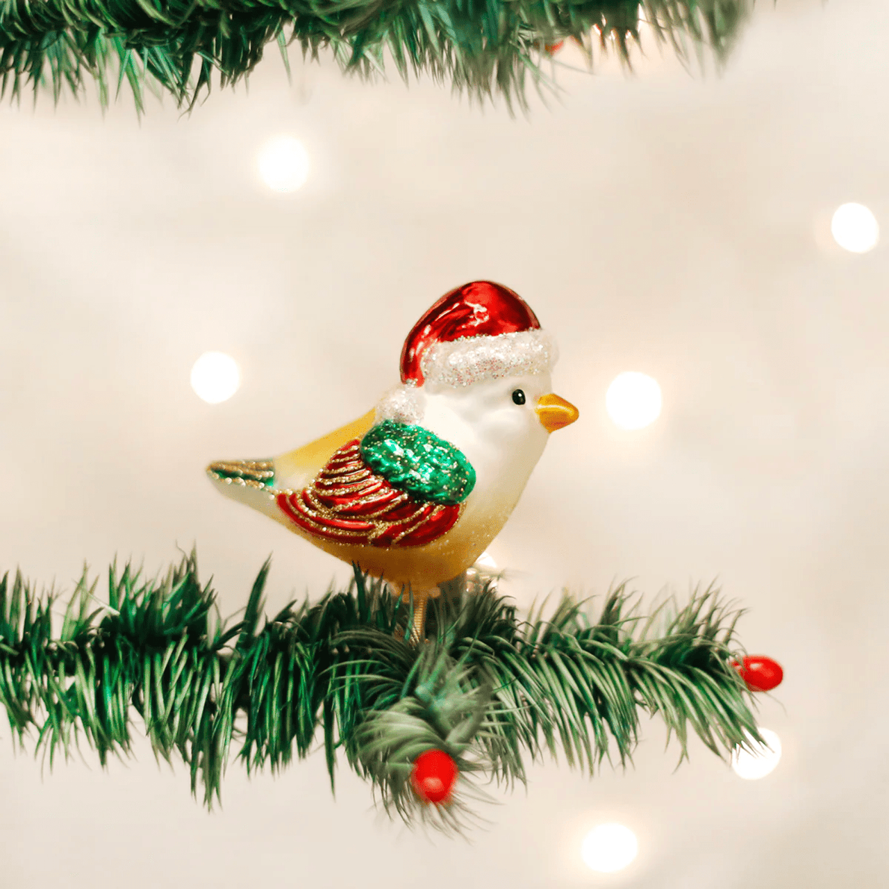 Drake General Store - Old World Christmas Glass Ornament - Santa Bird