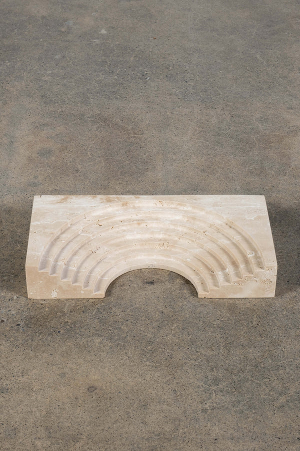 Vintage Arched Decoration in Travertine, top view
