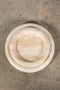 Bullnosed-Edge Travertine Plate, Medium, shown stacked with large plate