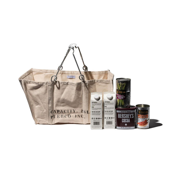 Puebco Canvas Market Basket - White Handle | Drake General Store