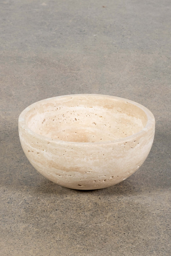 Travertine Bowl, front angled view