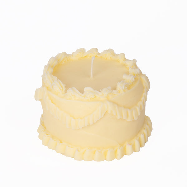 Cake Party Candle - Pale Yellow