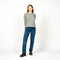 Women's Long Sleeved Relaxed Fit Tee - Polka Dot Greymix
