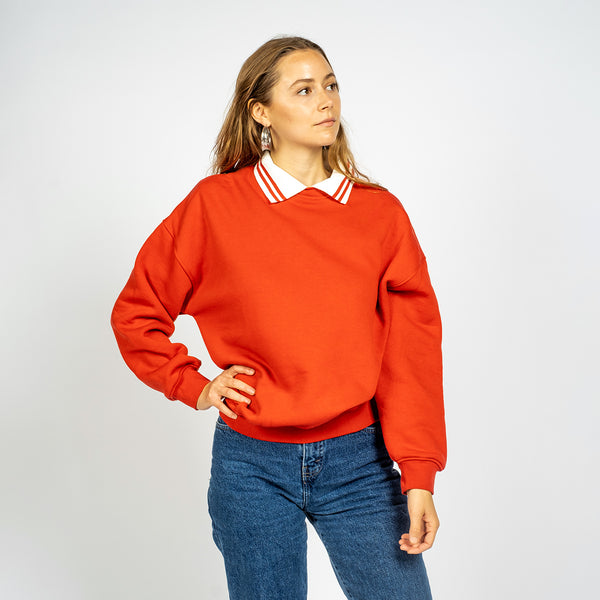 Drake General Store - Quarterly Collared Crew Sweatshirt - Red