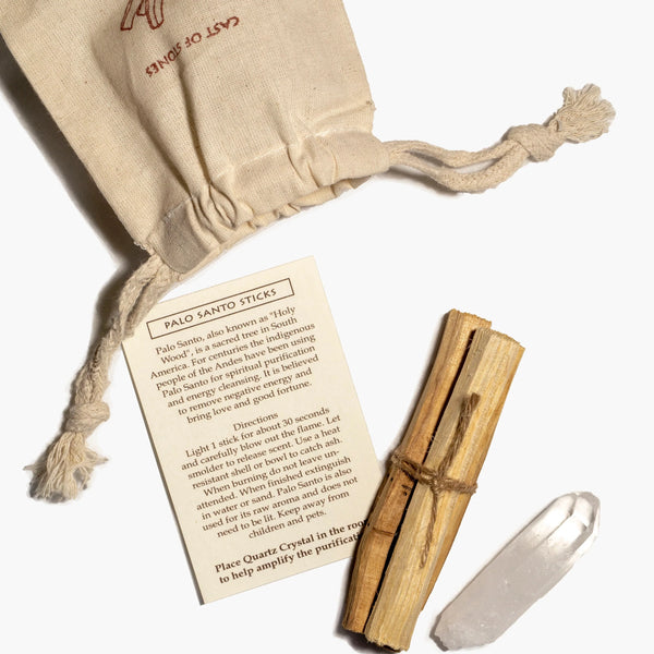 Palo Santo Sticks and Crystal in pouch