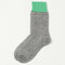 Double Face Crew Socks "Silk + Cotton" - Mint/Gray