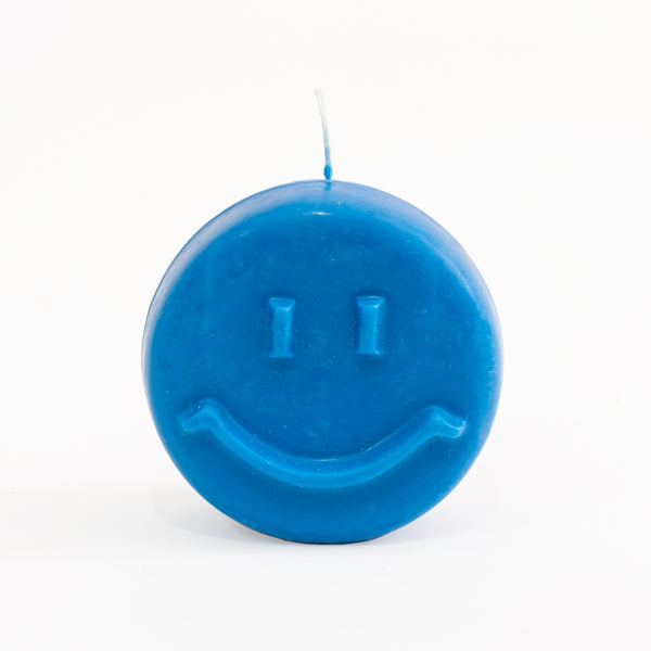 Happy Face Candle - Lapis Blue