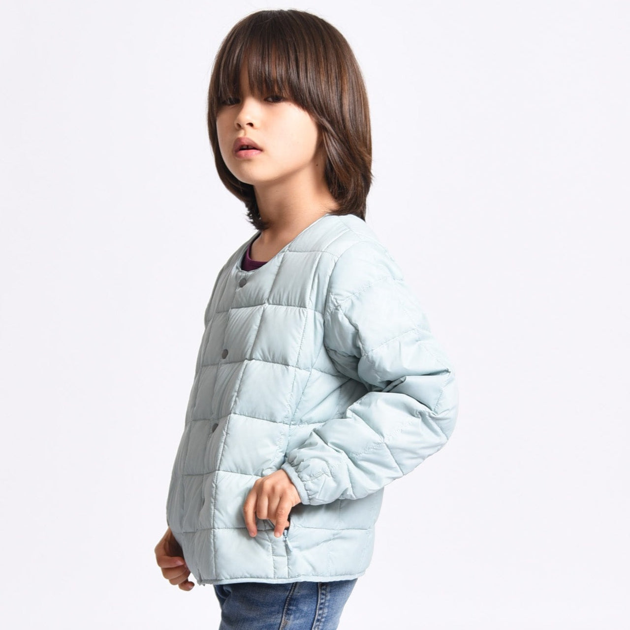 Drake General Store - TAION Kids Crew Neck Button Down Jacket - Ice Mint