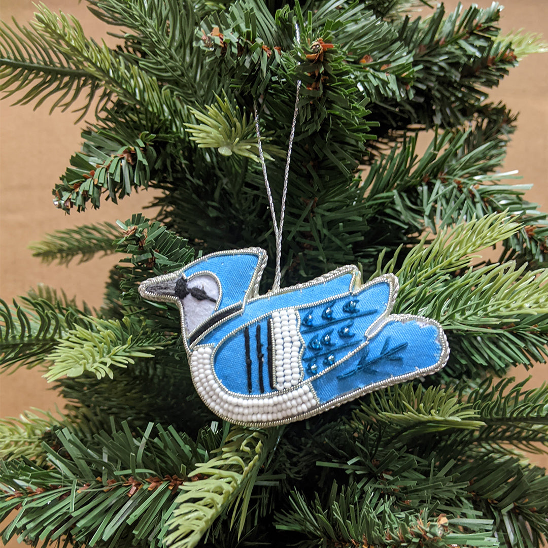 Embroidered Ornament - Blue Jay