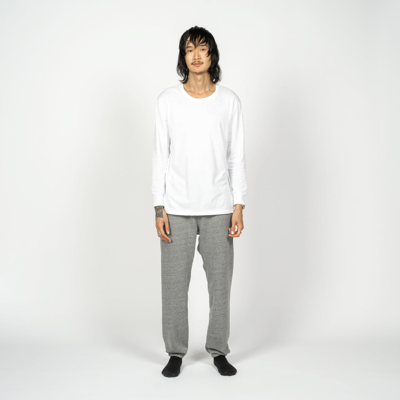 Men's Long Sleeved Relaxed Fit Tee - White