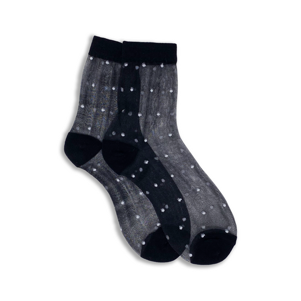 Drake General Store - XS Sheer Dot Socks - Black