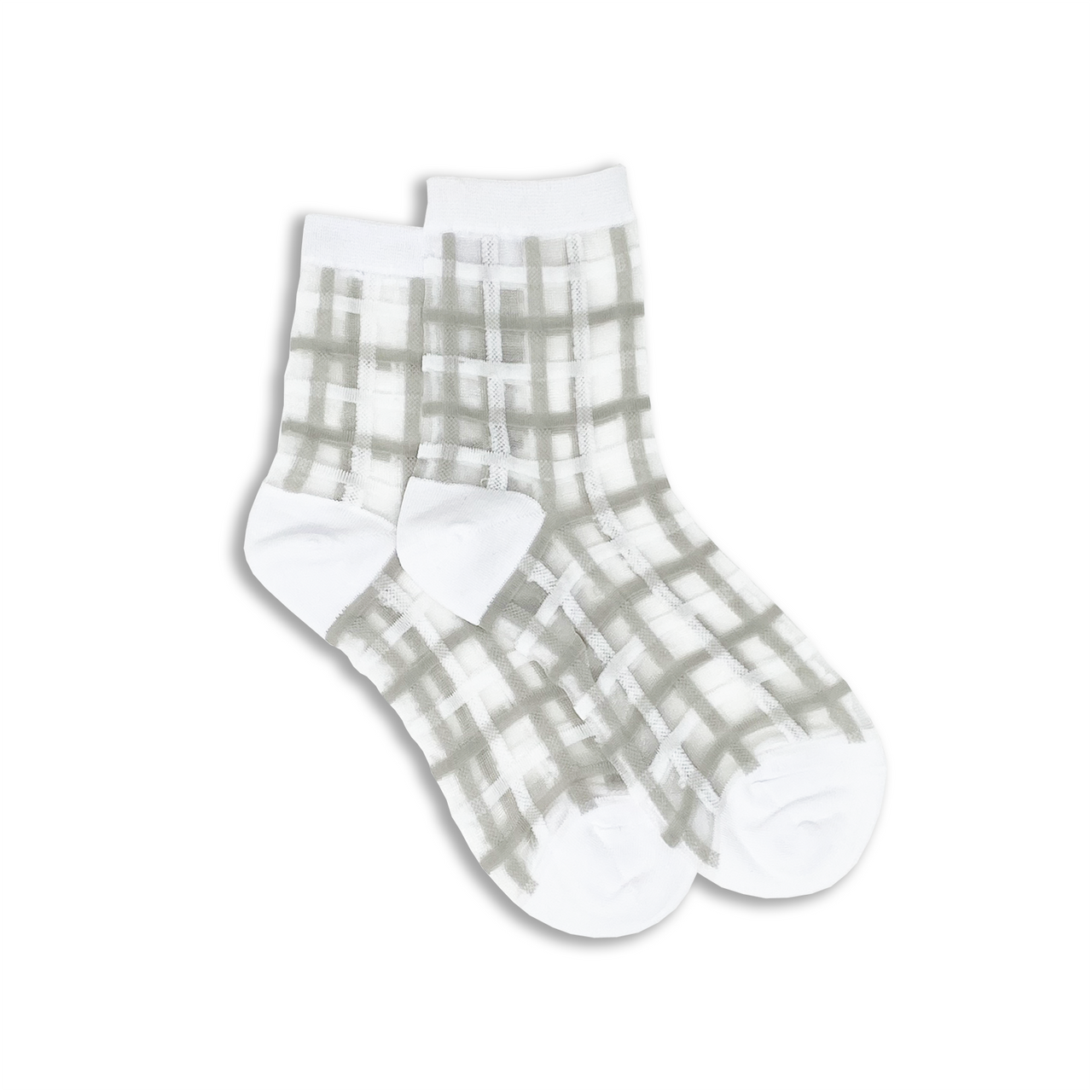 Drake General Store - XS Sheer Windowpane Socks - White