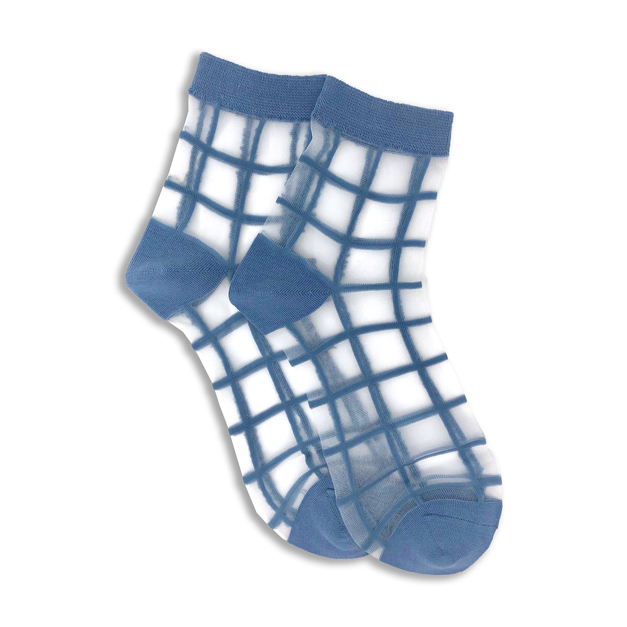 Drake General Store - Sheer Windowpane Socks - Powder Blue